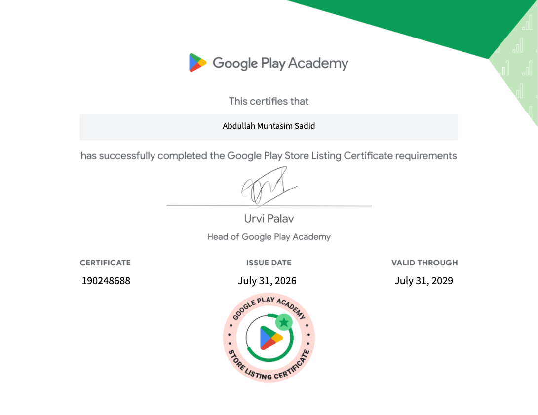 Google Play Academy - Store Listing Certificate
